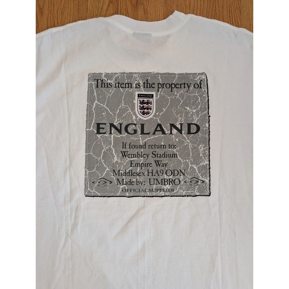 Vintage Umbro England Soccer T-Shirt Soccer Adult Mens XL USA Made Property Of